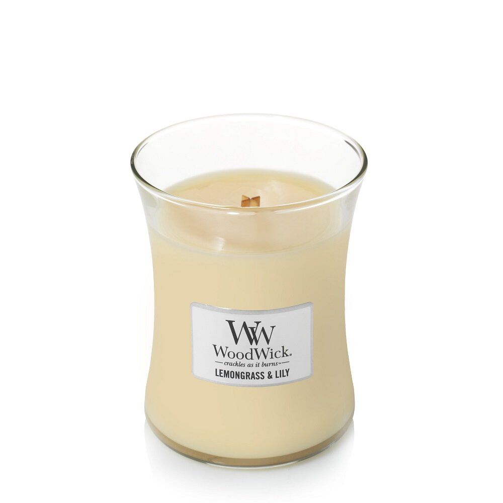 Ароматична свічка з квітковим ароматом Woodwick Medium Lemongrass & Lily 275 г Ароматична свічка з квітковим ароматом Woodwick Medium Lemongrass & Lily 275 г